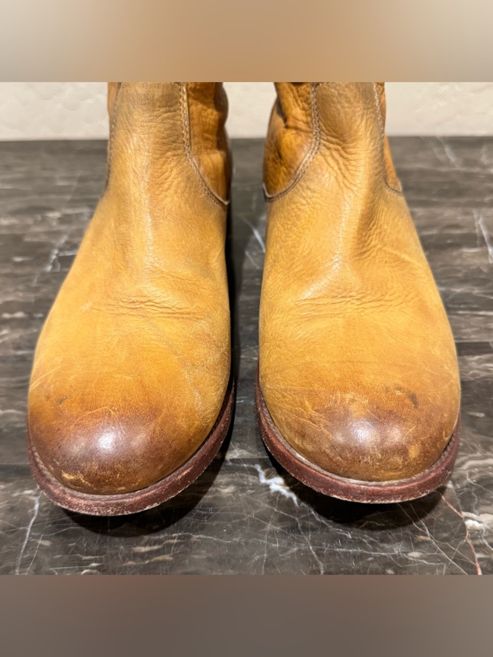 Frye Back Zip Leather Short Riding Boots - Picture 6 of 14